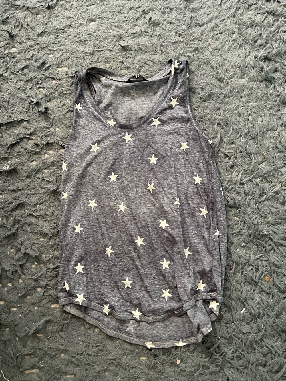 Women's Star Print Sleeveless Tank Top - Gray